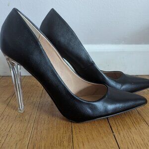 Black Pumps with Clear Heels